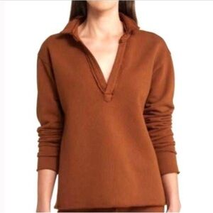 Frank & Eileen Triple Fleece Patrick Popover Henley Brown Size Large